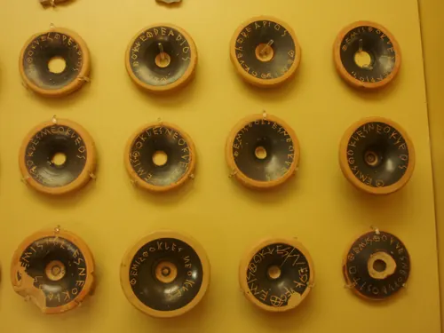 Ostraka from the Athenian Agora, potsherds inscribed with the name Themistocles